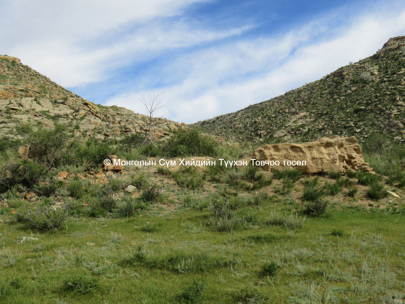 View of foundation and remnants of temple